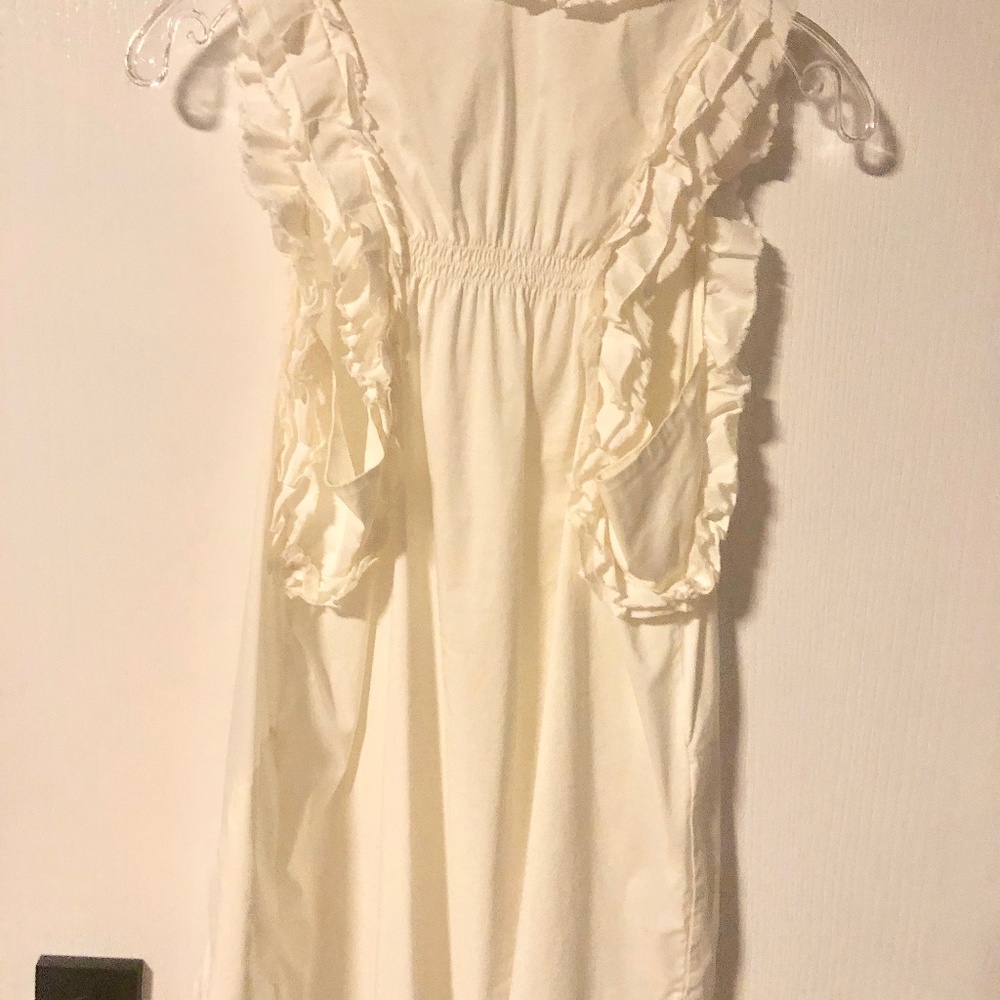 BCBGMaxAzria White Ruffle Pretty Blouse - Picture 5 of 10